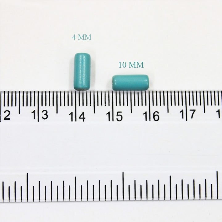 Dark Cyan Color Tube Shape Ceramic Beads