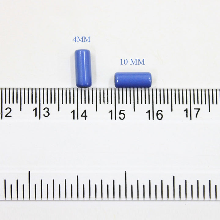 Monaco Blue Color Tube Shape Ceramic Beads