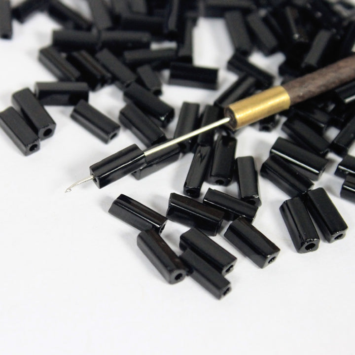 Black Color Square Tube Shape Ceramic Beads