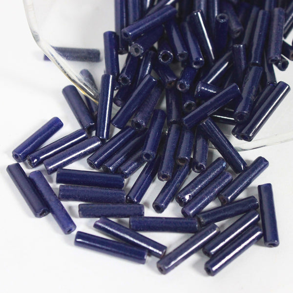 EMBCB4724 (Navy Blue Color Tube Shape Ceramic Beads)