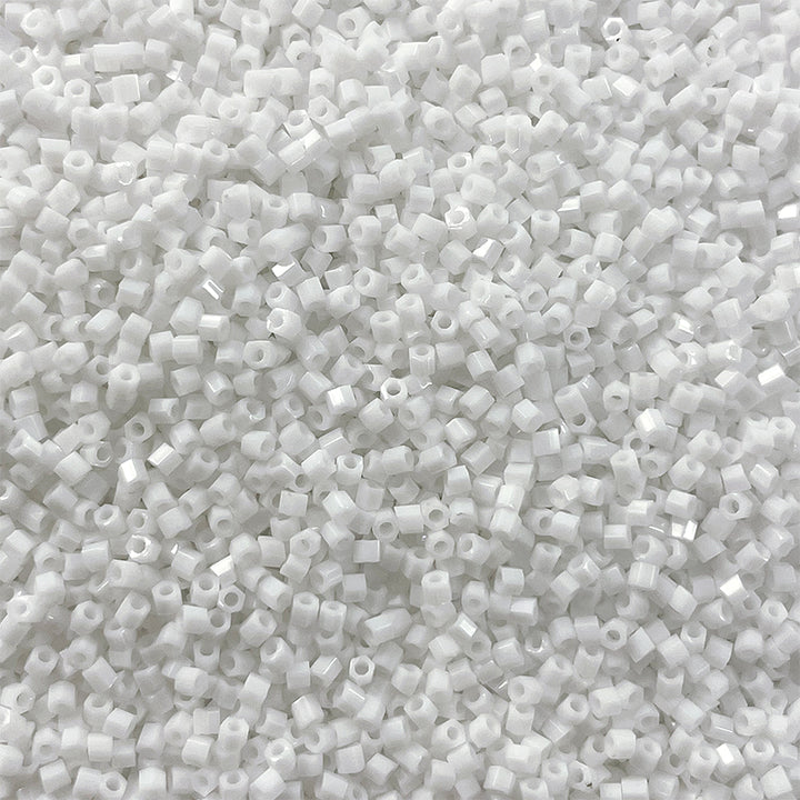 white opaque small beads