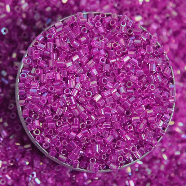 Pink Color Cut Cylinder Beads