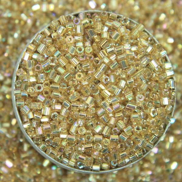 Gold Color Cut Cylinder Beads