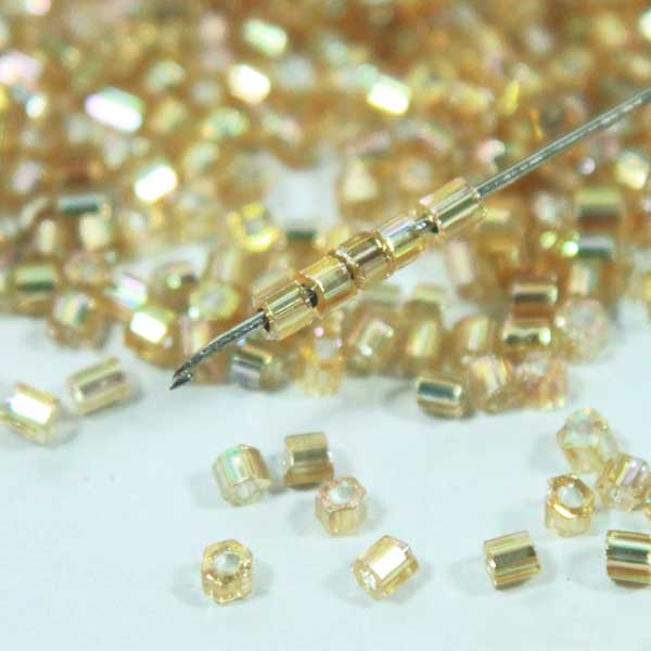 Gold Color Cut Cylinder Beads