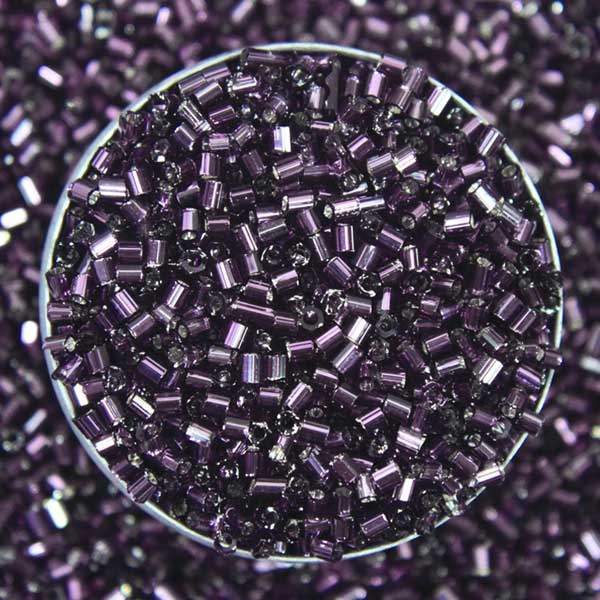 Italian Plum Color Cut Cylinder Beads