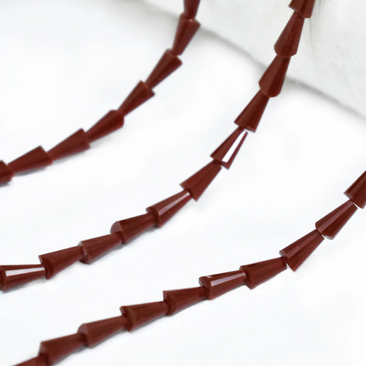 marron color cone faceted beads