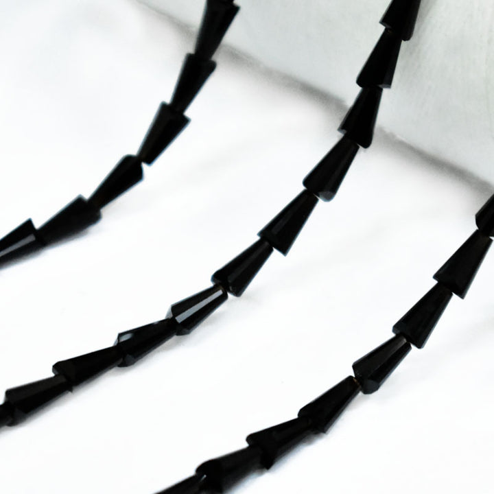 Black color cone faceted beads