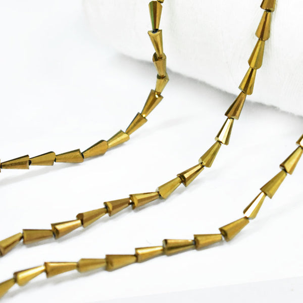  Dark Gold color cone faceted beads