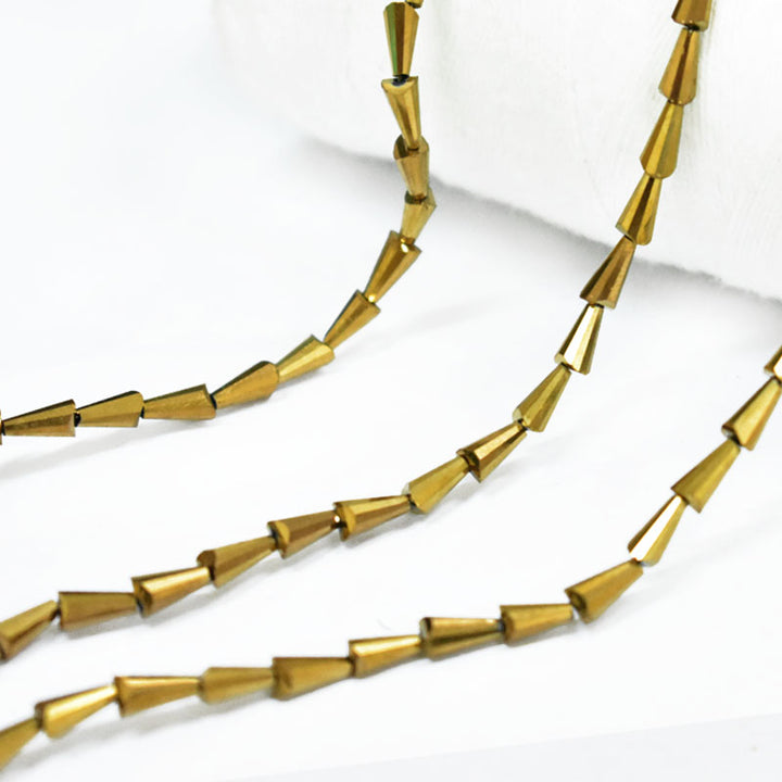  Dark Gold color cone faceted beads