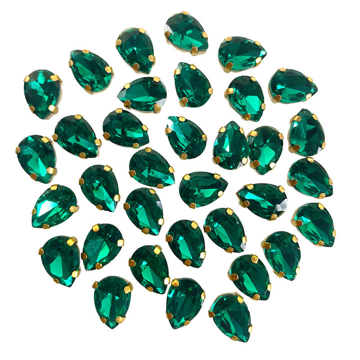 emerald green teardrop rhinestones