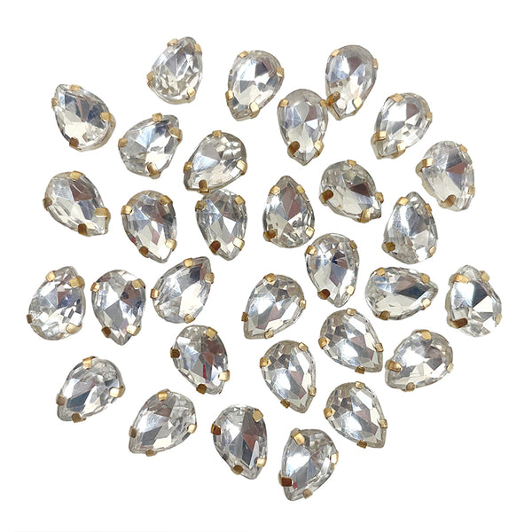 Silver teardrop rhinestones