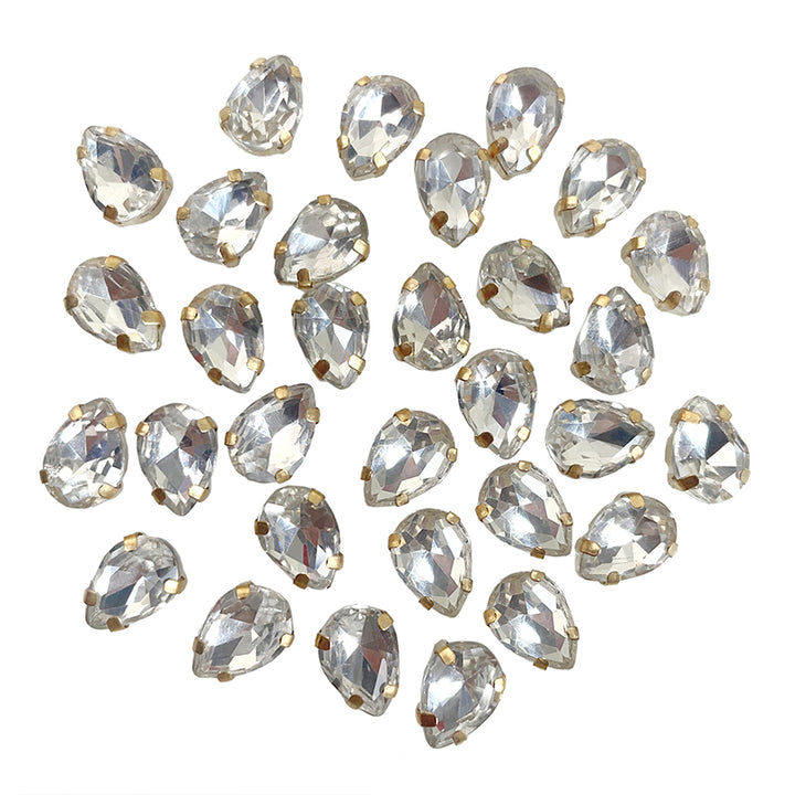 Silver teardrop rhinestones