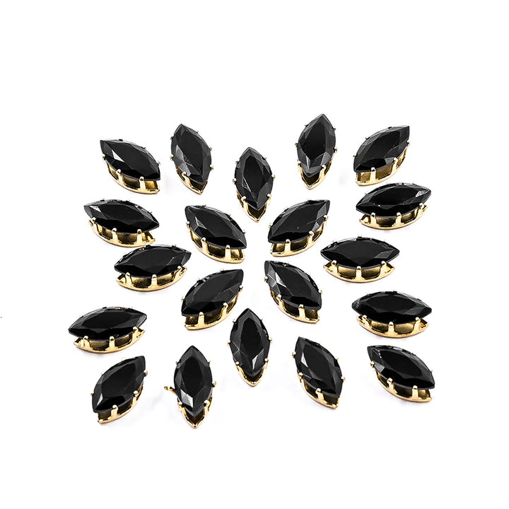 Black Colour Eye Shape Rhinestones 