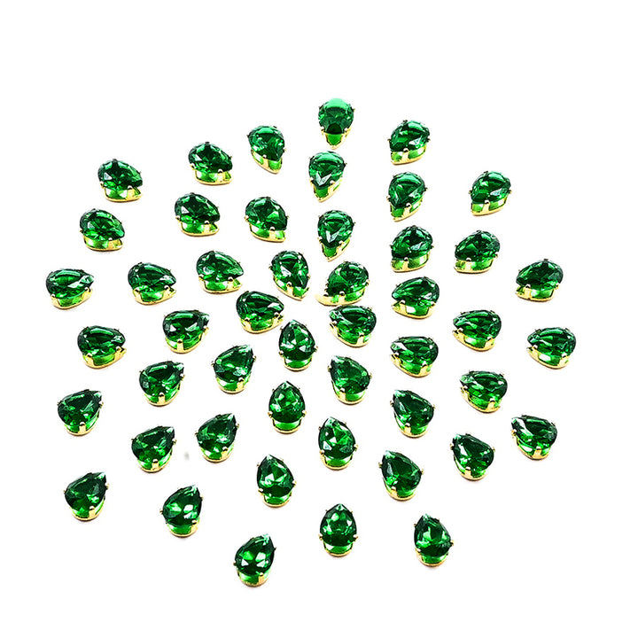 Emerald Green Tear Drop Rhinestones