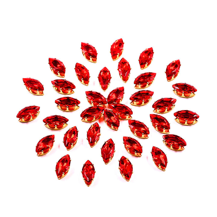 Ruby Red Colour Eye Shape Rhinestones