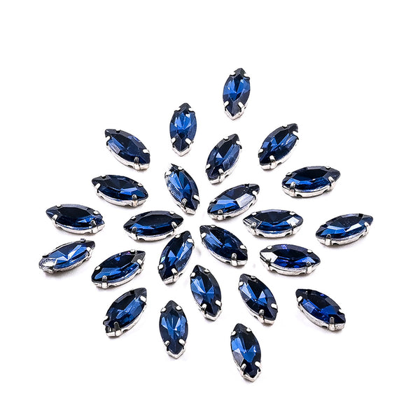 Navy Blue Colour Eye Shape Rhinestones 