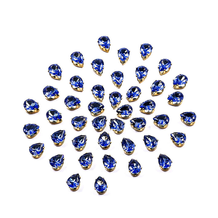 Royal Blue Tear Drop Rhinestones 