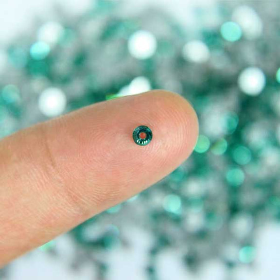 Buy Flat Back Alpine Green Color Centre Hole Sew on Rhinestones online ...