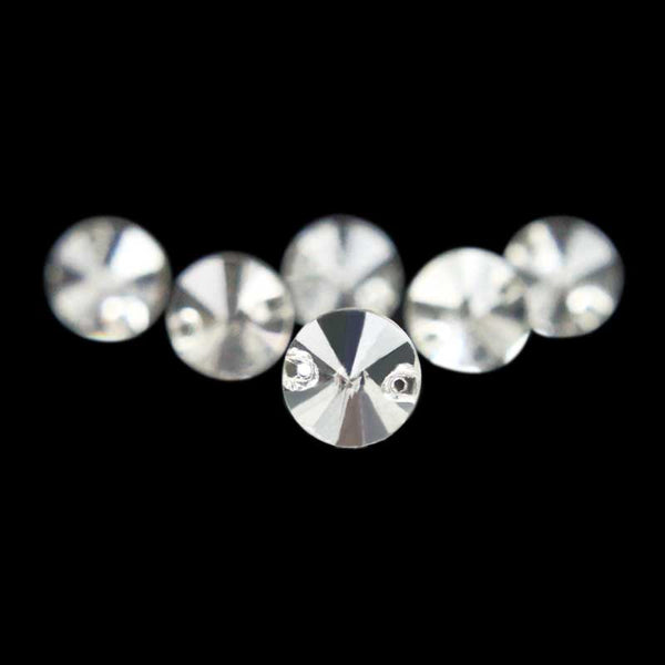 EMBGS4890 (14MM Silver Color Flat Back Round Rivoli Glass Crystal)