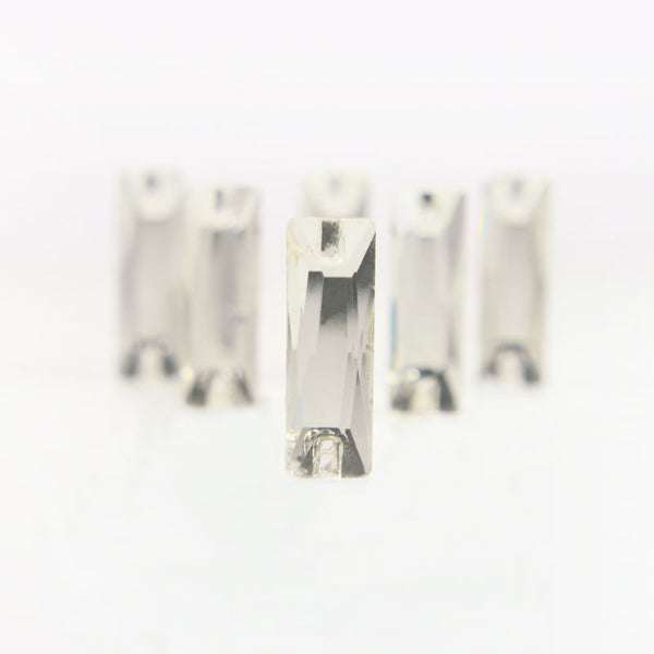 EMBGS4905 (10x27 MM Silver Color Flat Back Rectangle Glass Crystal)