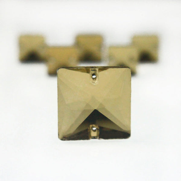 EMBGS4926 (22 MM Light Colorado Topaz Color Flat Back Square Glass Crystal)