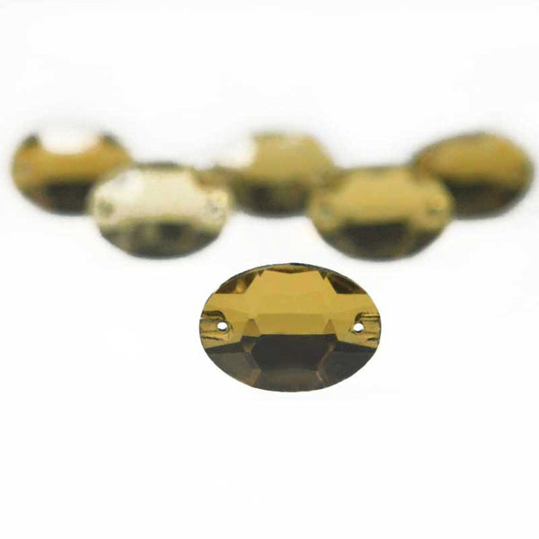 EMBGS4928 (17x24 MM Light Colorado Topaz Color Flat Back Oval Glass Crystal)