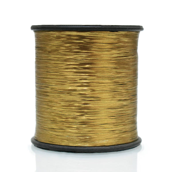 1 Roll, Flat Metallic Badla Thread in Dull Antique Gold Colour (EMBMT5519)