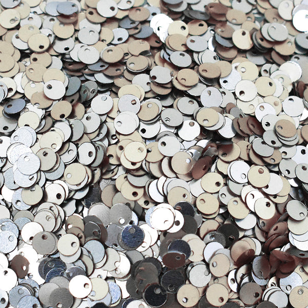 100 Grams-5MM Reversible Sequins in Beige and Silver Color