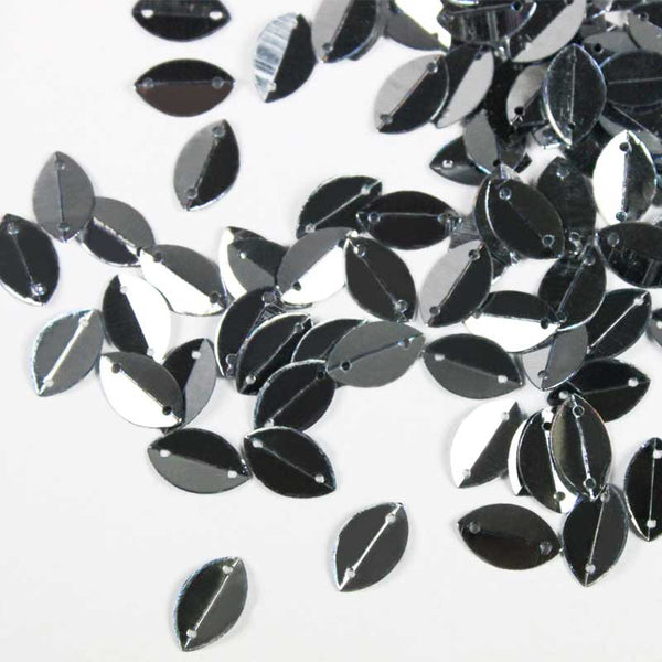 EMBSQ4938 (9x14MM Folded Leaf Shape Gunmetal Color Sequins)