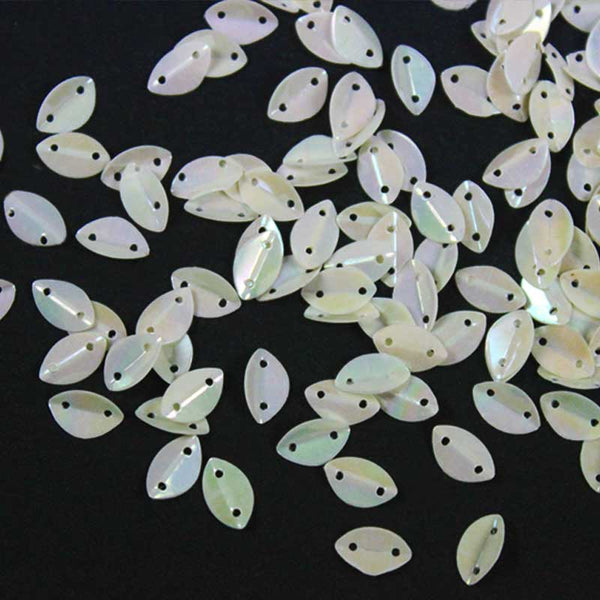 EMBSQ4947 (6x9MM Folded Leaf Shape Cream Color Sequins)