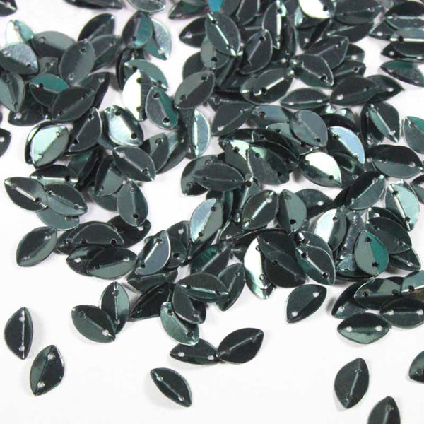EMBSQ4948 (6x9MM Folded Leaf Shape Forest Green Color Sequins)
