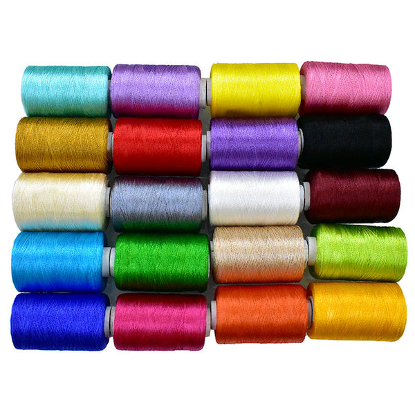 Art Silk Thread Combo Pack of 20 Colors