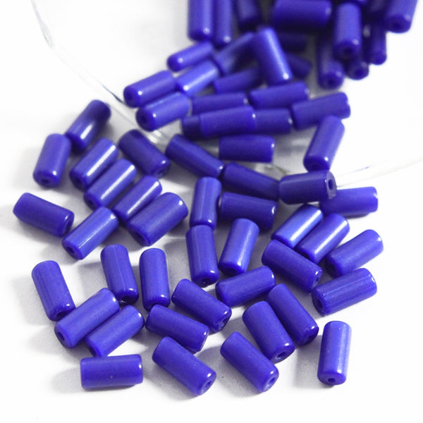 EMBCB4728 (Blue-Violet Color Tube Shape Ceramic Beads)