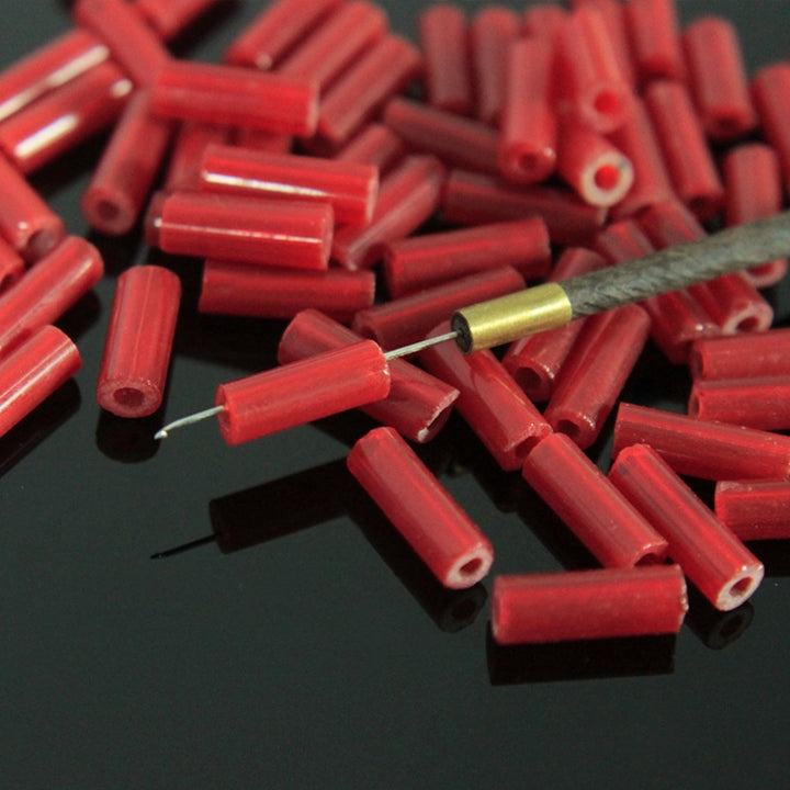 Red Color Tube Shape Ceramic Beads