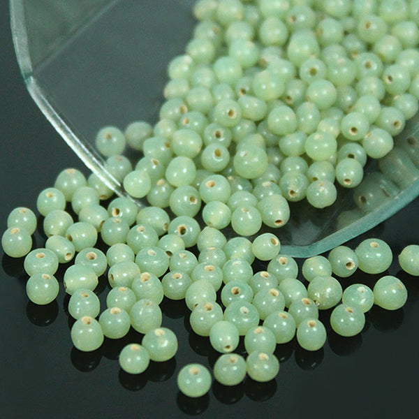 Light Sage Green Color Round Shape Ceramic Beads