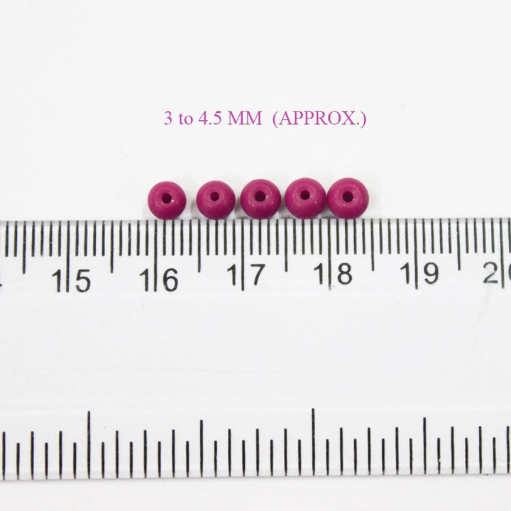 Deep Magenta Color Round Shape Ceramic Beads