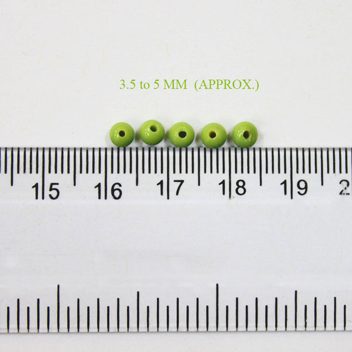 Light Green Color Round Shape Ceramic Beads