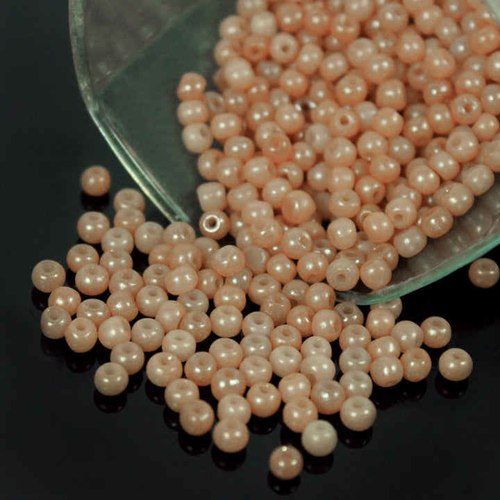 Cream Blush Color Round Shape Ceramic Beads