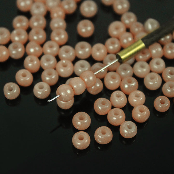 Cream Blush Color Round Shape Ceramic Beads