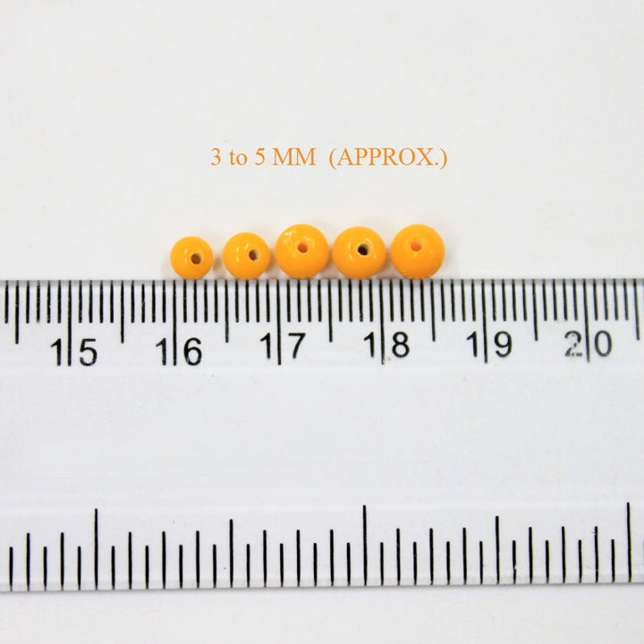 Yellow Color Round Shape Ceramic Beads