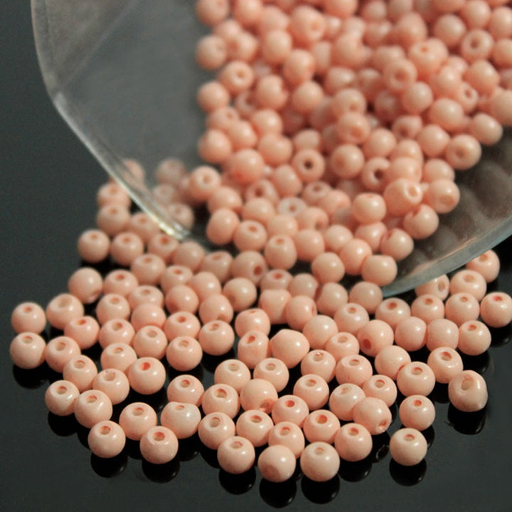 Light Peach Color Round Shape Ceramic Beads