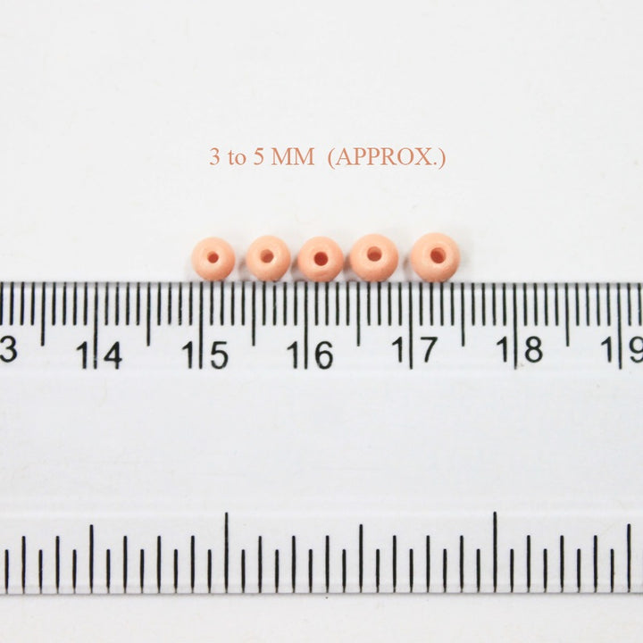 Light Peach Color Round Shape Ceramic Beads