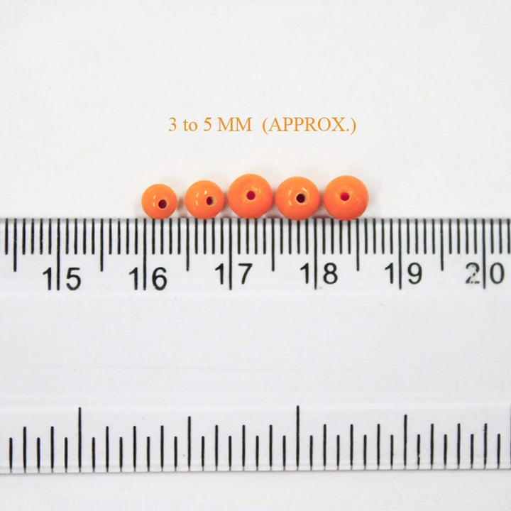 Orange Color Round Shape Ceramic Beads