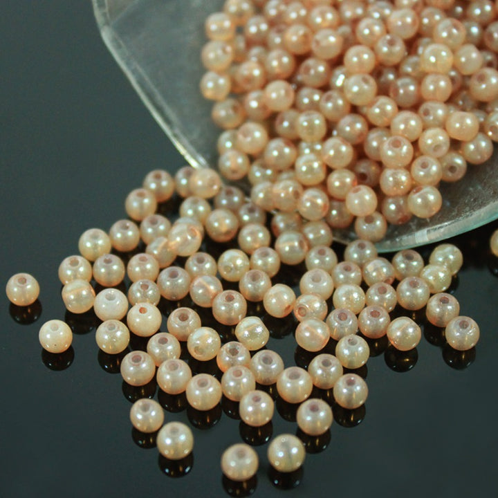 Apricot Color Round Shape Ceramic Beads