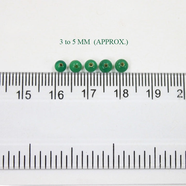 Green Color Round Shape Ceramic Beads