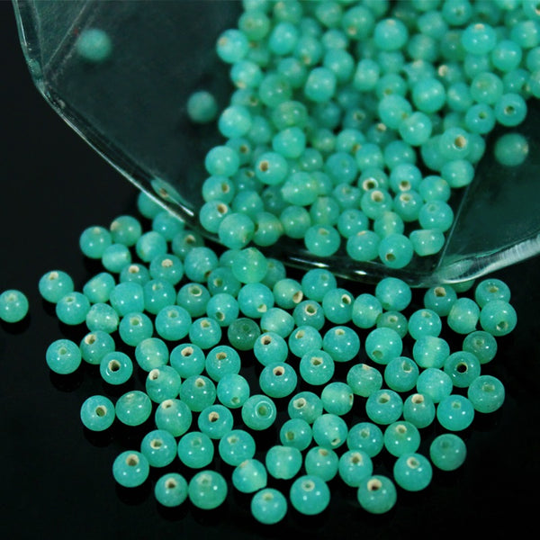 Green Tiffany Blue Color Round Shape Ceramic Beads