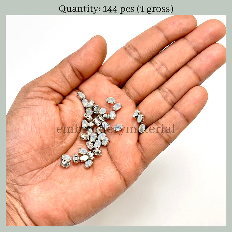 Buy Oval Shape Sew on Crystal Stones Online for Wedding Dress