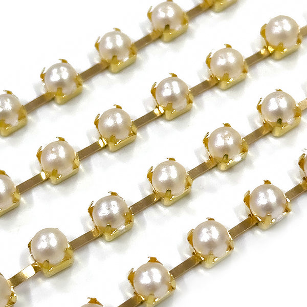 5MM Cream Pearl Chain -5 meter(EMB734)