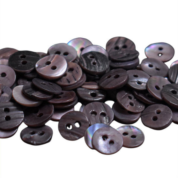 EMB1134 (Abalone Blackberry Wine 10-11MM Round Shape Shell Button)-72 Pieces