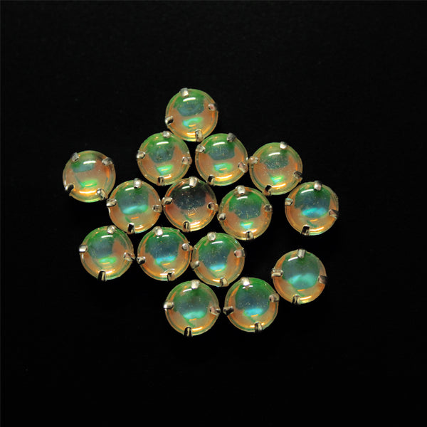 7MM Green colour Lucite stone for embroidery